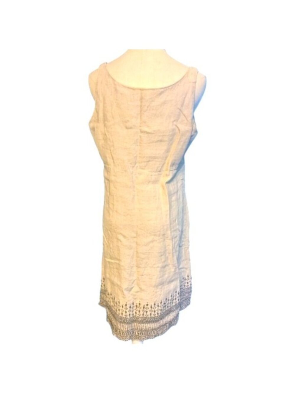 Eileen Fisher Organic Linen Gray Sequin Dress 8 - Picture 3 of 6
